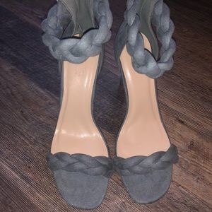 Suede open toe heels 👠